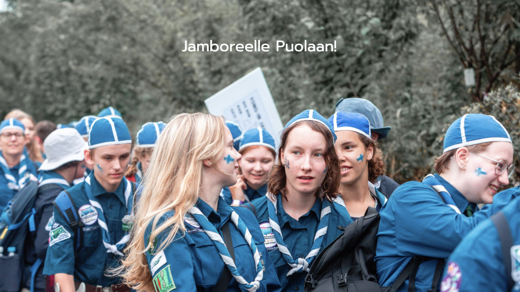 Kuvan lähde Suomen Partiolaisten jamboree-info pdf: https://www.partio.fi/wp-content/uploads/2021/09/Infoa_Jamboreesta.pdf